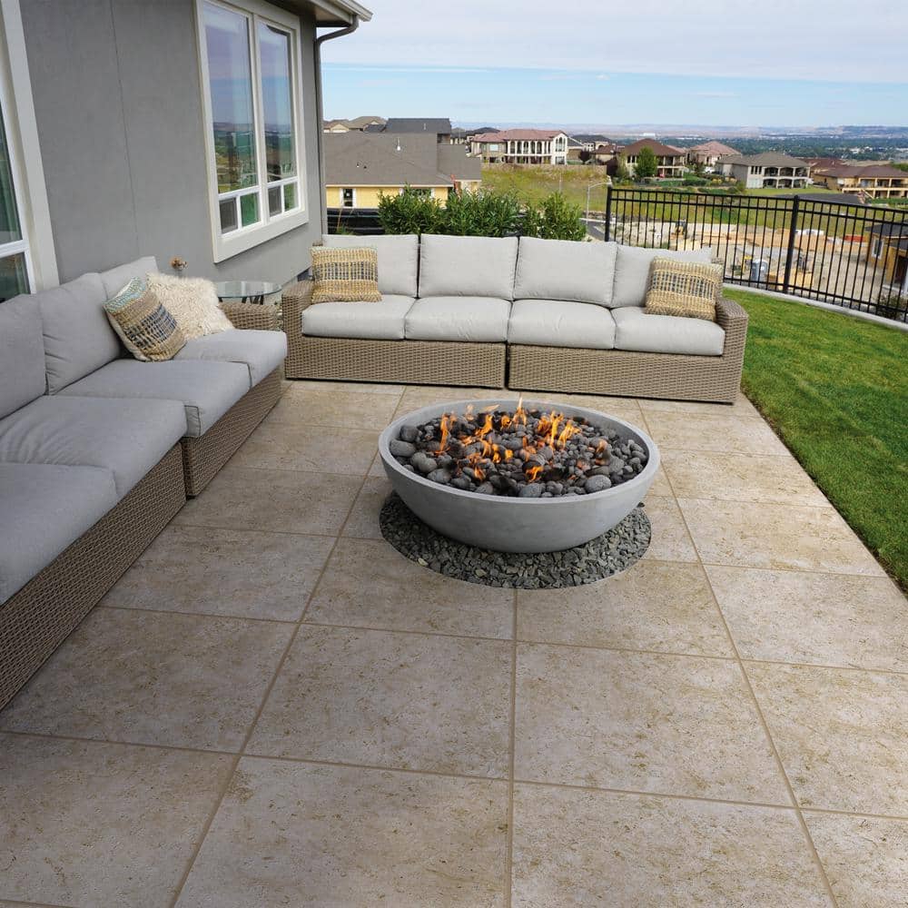 Sample – Pietra Jerusalem Beige 6 in. x 6 in. x 0.75 in. Stone-Look Porcelain Paver