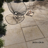 Pietra Jerusalem Beige 24 in. x 24 in. x 0.75 in. Stone-Look Porcelain Paver