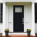 36 in. x 80 in. Craftsman Pearl Right-Hand/Inswing Frosted Glass Jet Black Painted Fiberglass Prehung Front Door