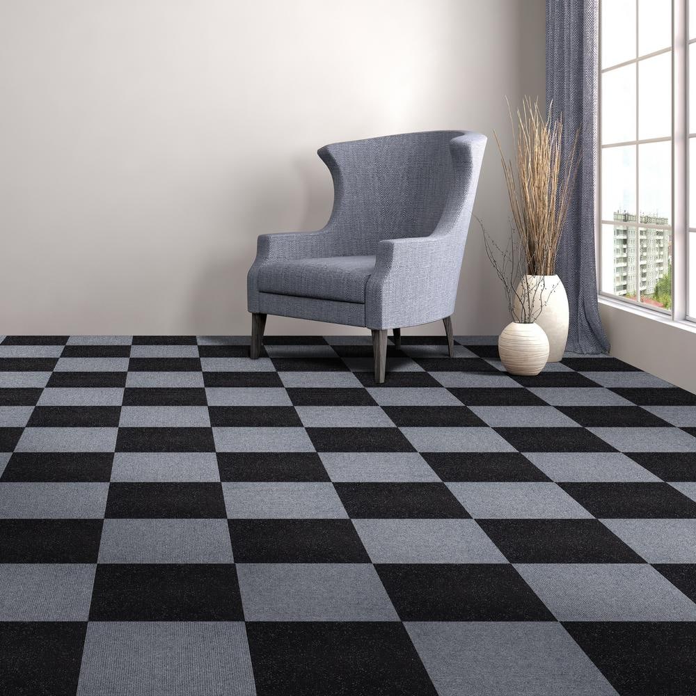 ACHIM Nexus Jet 12 in. x 12 in. Peel and Stick Carpet Tiles (12 Tiles/Case)