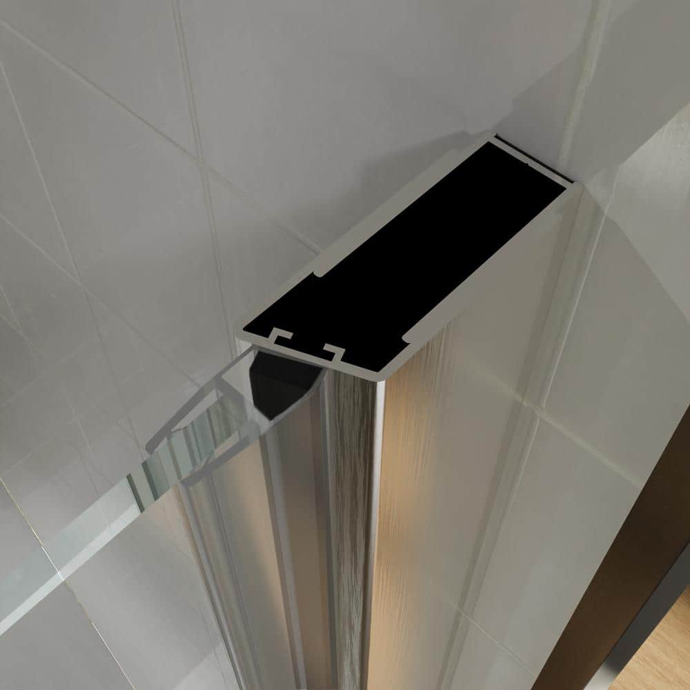 JimsMaison 32 in. W x 72 in. H Bifold Semi-Frameless Shower Door in Brushed Nickel Finish with Clear Glass