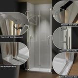 JimsMaison 36 in. W x 72 in. H Bifold Semi-Frameless Shower Door in Brushed Nickel Finish with Clear Glass
