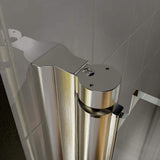 JimsMaison 36 in. W x 72 in. H Bifold Semi-Frameless Shower Door in Brushed Nickel Finish with Clear Glass