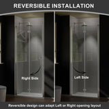 JimsMaison 36 in. W x 72 in. H Bifold Semi-Frameless Shower Door in Brushed Nickel Finish with Clear Glass