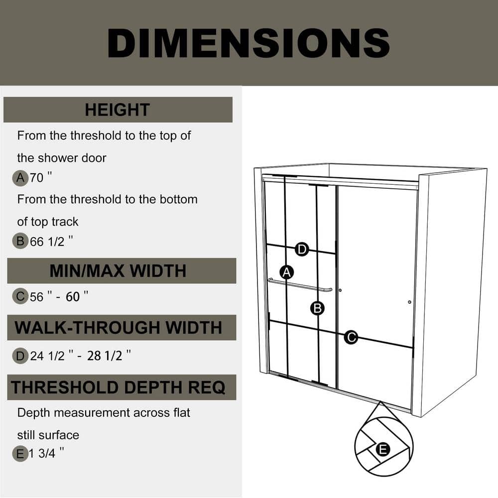 JimsMaison 60 in. W x 70 in. H Pivot Semi-Frameless Shower Door in Brushed Nickel Finish with Tempered Glass