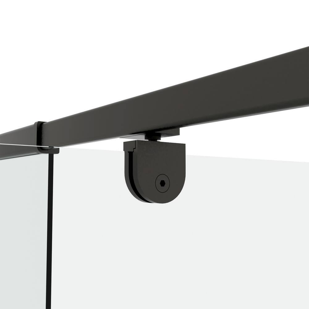 JimsMaison 60 in. W x 71 in. H Pivot Framed Shower Door in Matte Black Finish with Tempered Glass