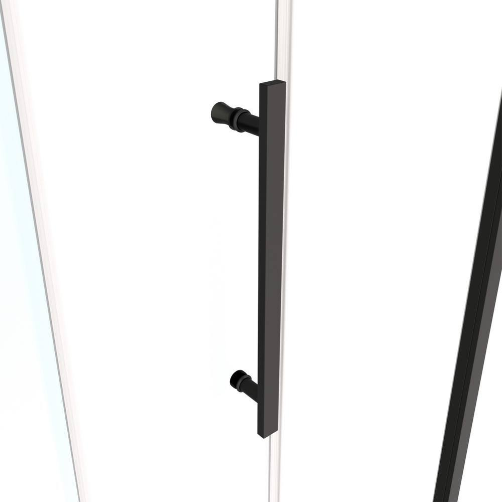 JimsMaison 60 in. W x 72 in. H Sliding Framed Shower Door in Matte Black Finish with Tempered Glass
