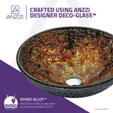 ANZZI Alto Series Round Vessel Sink, Molten Gold, 16.5 in. x 5.7 in., with Pop-Up Drain