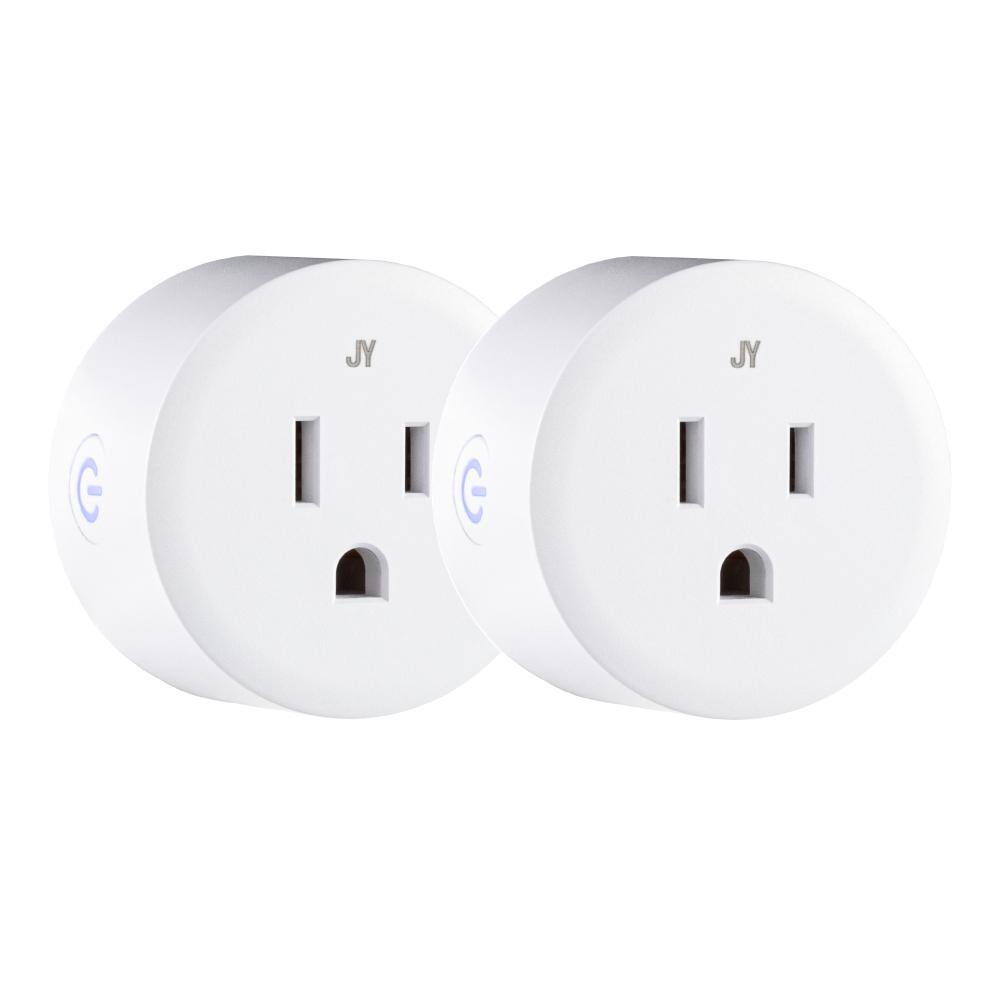 JONATHAN Y Smart Plug - WiFi Remote Control for Lights and Appliances No Hub Required (Set of 2)