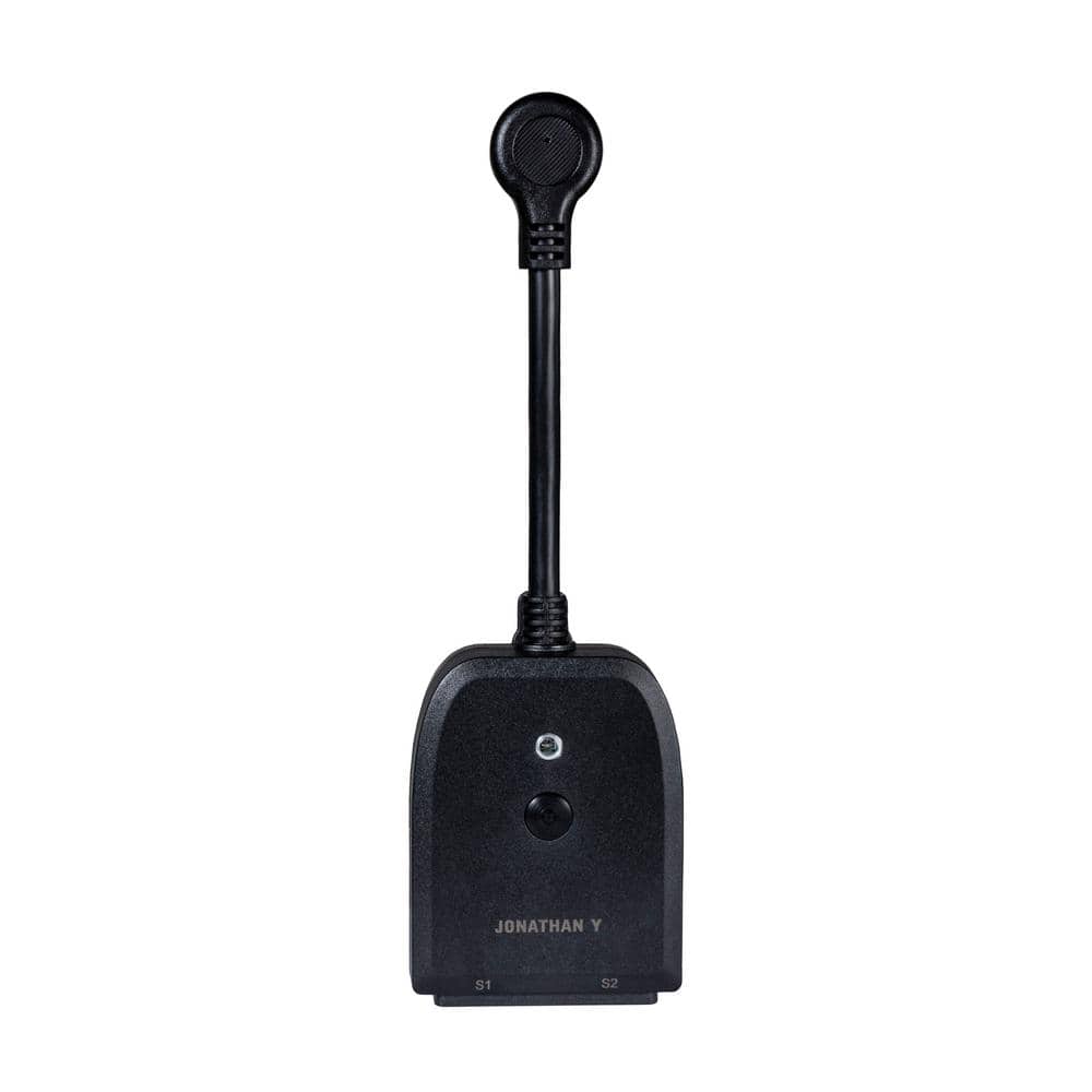 JONATHAN Y Outdoor Smart Dual Plug - WiFi Remote App Control for Outdoor Lights, Compatible with Alexa and Google Home Assistant