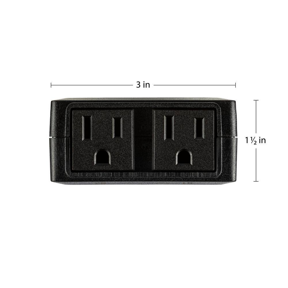 JONATHAN Y Outdoor Smart Dual Plug - WiFi Remote App Control for Outdoor Lights, Compatible with Alexa and Google Home Assistant