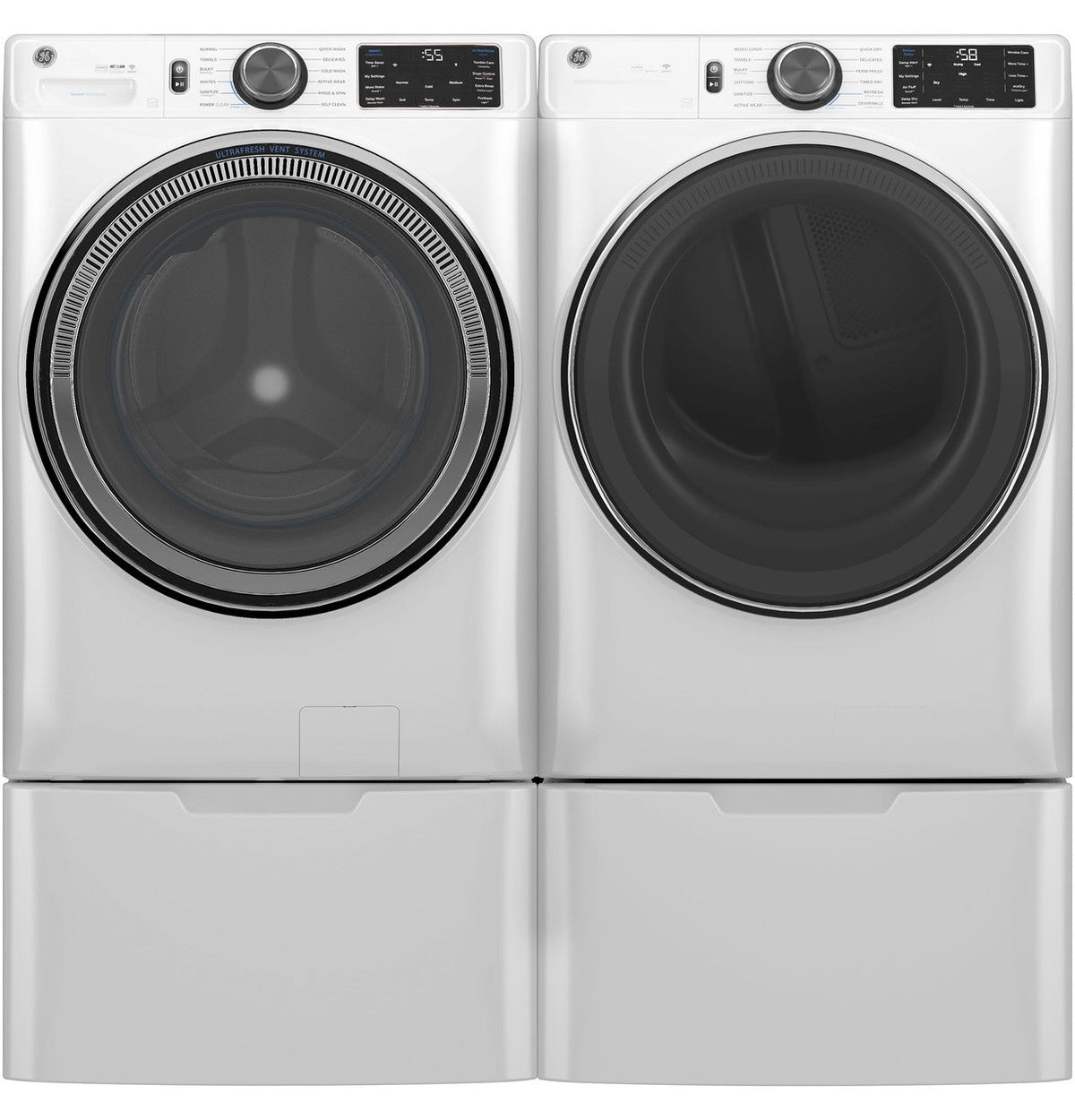 GE UltraFresh Vent System 5.0-cu ft Stackable Steam Cycle Front-Load Washer (Diamond Gray) ENERGY STAR