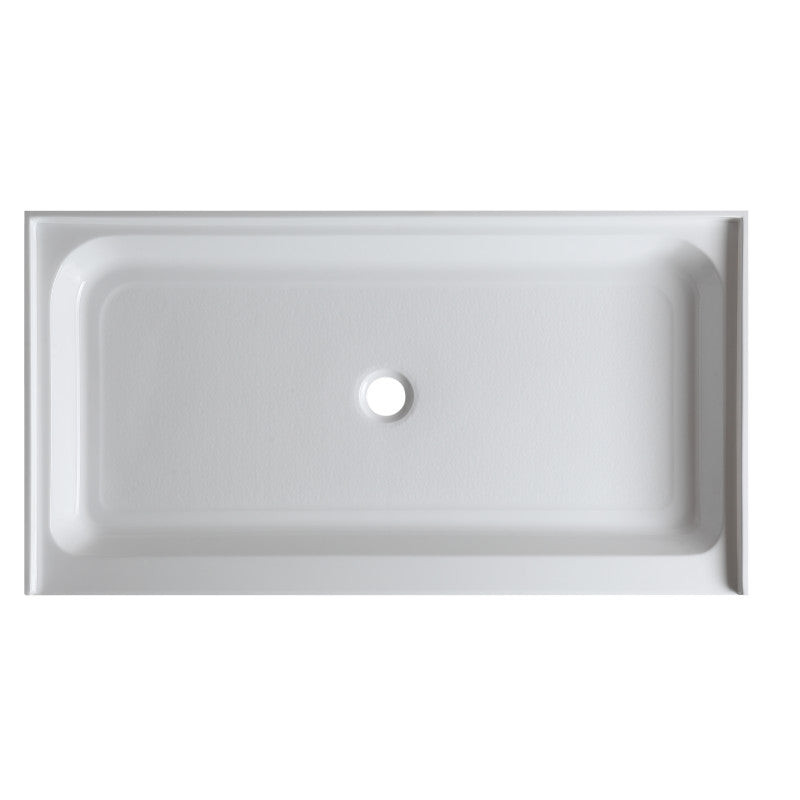 ANZZI Tier 36 in. x 60 in. Single Threshold Shower Base in Gloss White