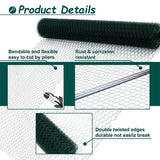Kahomvis 1/4 in. W. x 3.6 ft. x 197 ft. Outdoor Anti-Rust Chicken Wire Poultry Net Green Galvanized Metal Fence Hardware Cloth