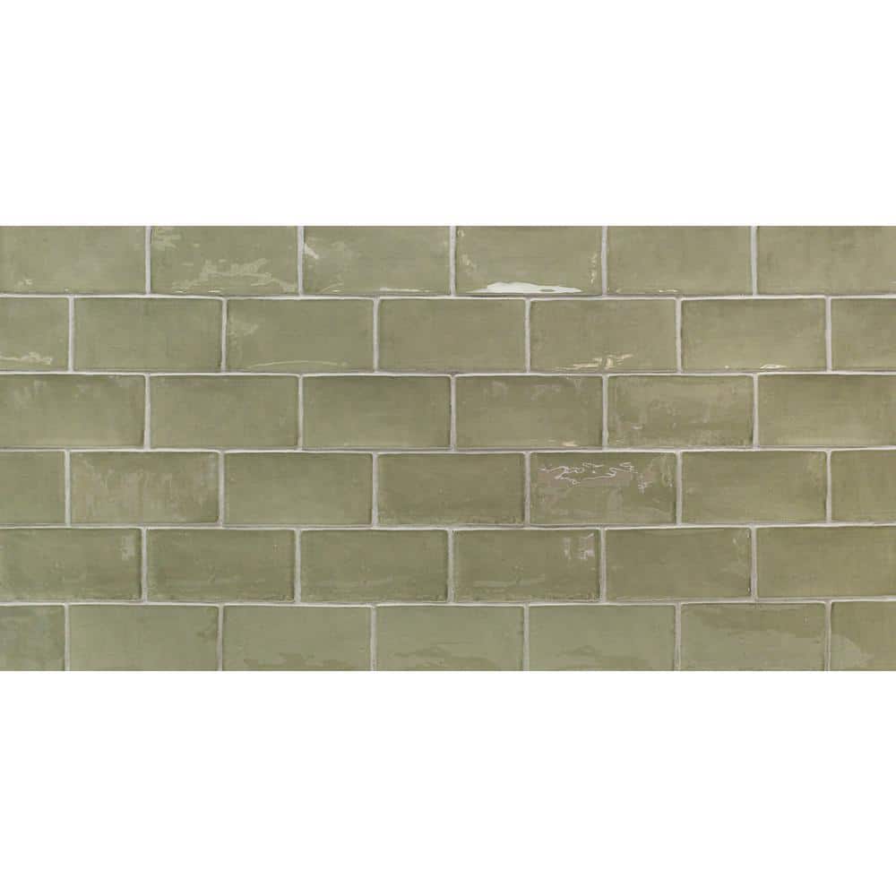 Ivy Hill Tile Catalina Kale 3 in. x 6 in. x 8 mm Polished Ceramic Subway Wall Tile (5.38 sq.ft./case)