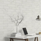 Kalypso Monet 4 in. x 12 in. Glossy Ceramic White Subway Wall Tile (10.76 sq. ft./Case) by MSI