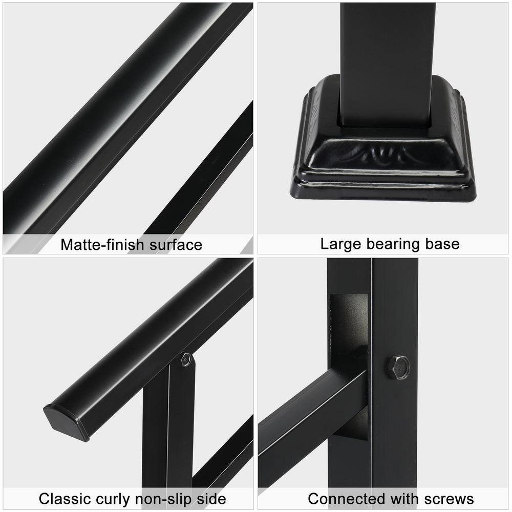 Karl home 38.3 in. H x 37.8 in. W Black Iron Stair Railing Kit