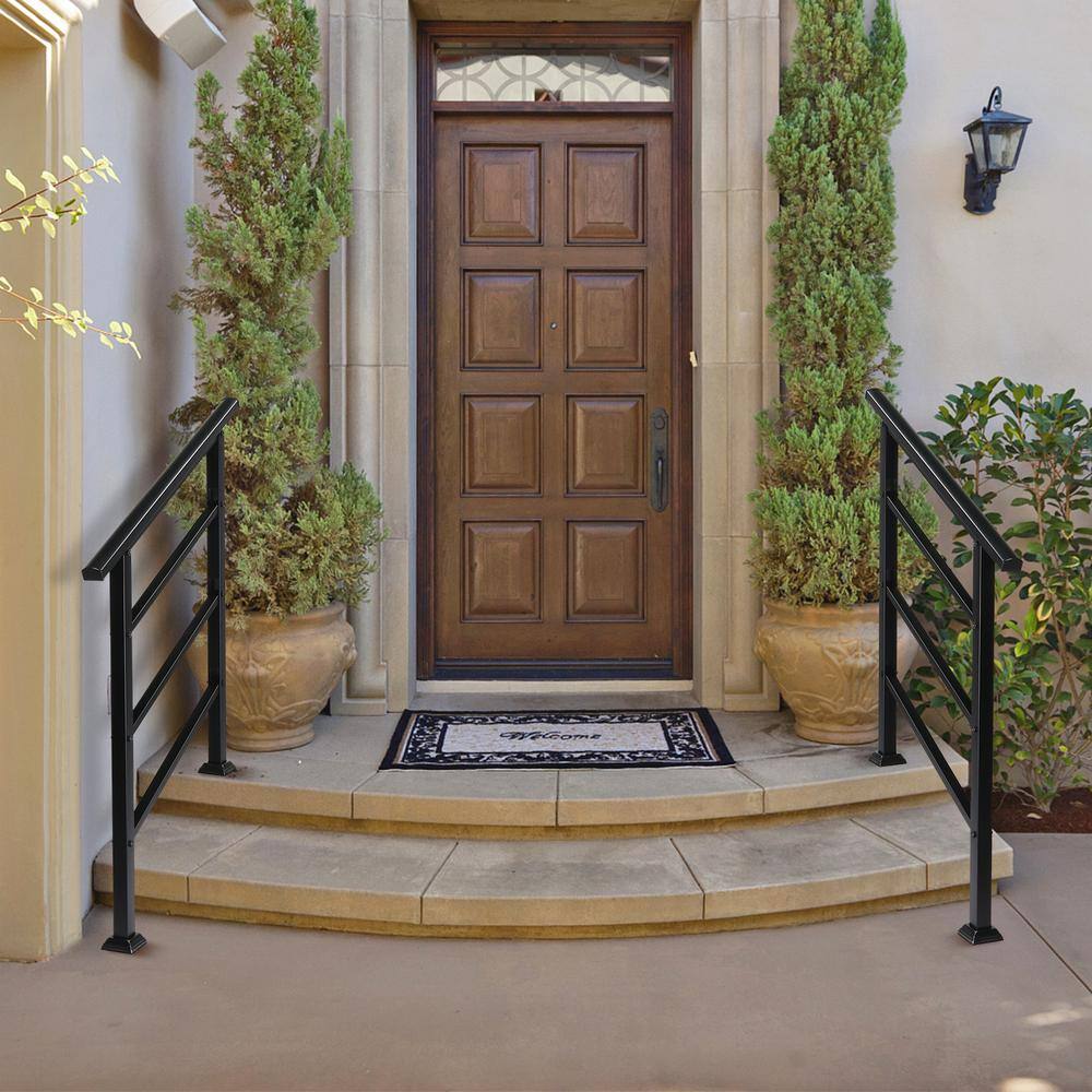 Karl home 38.3 in. H x 37.8 in. W Black Iron Stair Railing Kit