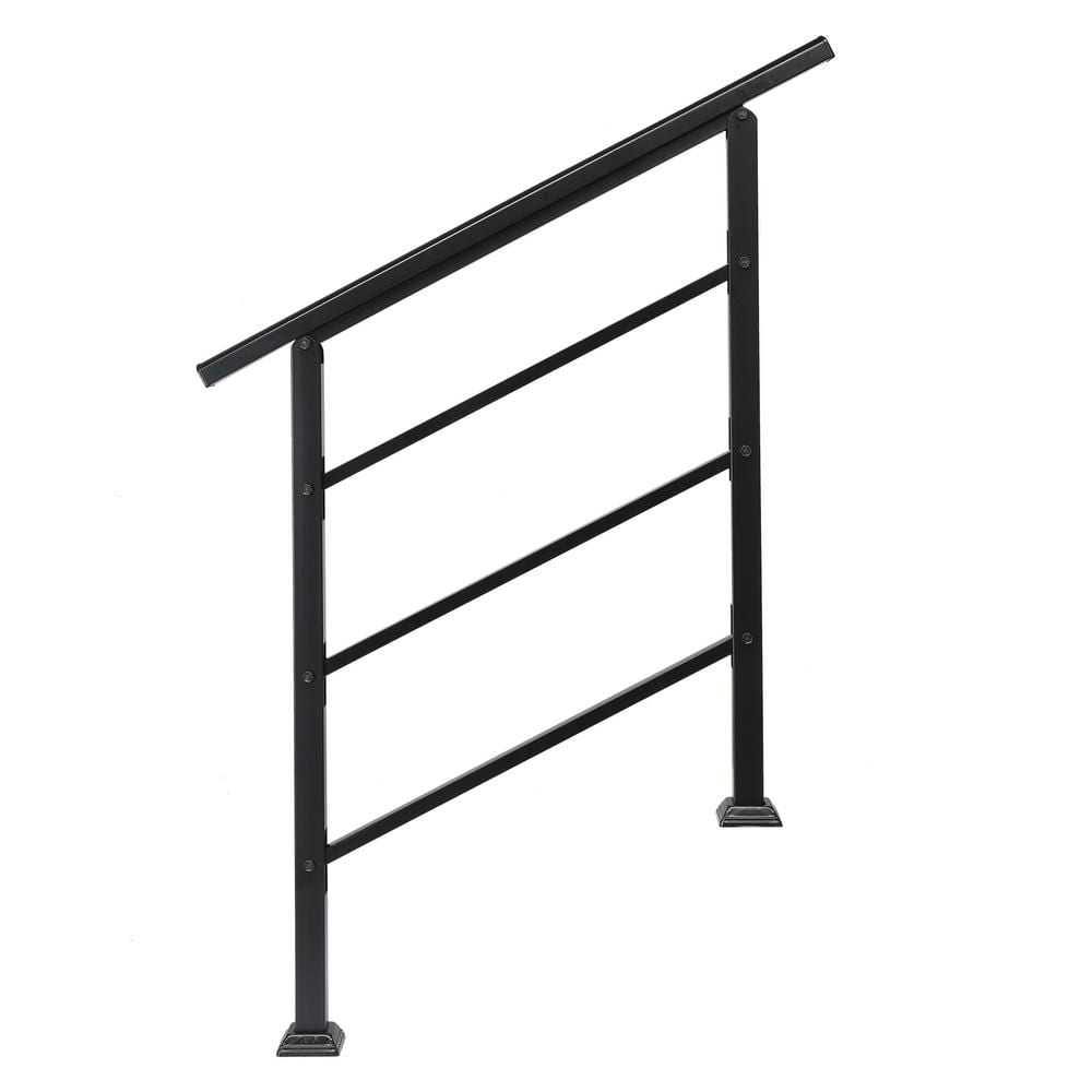 Karl home 38.3 in. H x 37.8 in. W Black Iron Stair Railing Kit