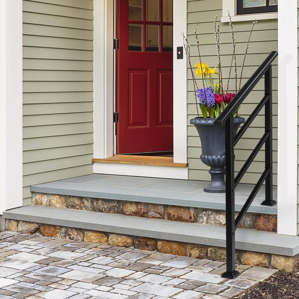 Karl home 38.3 in. H x 37.8 in. W Black Iron Stair Railing Kit