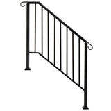 Karl home Transitional Handrail Stair Railing Fits 3-Step Iron Rail Kit