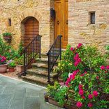 Karl home Transitional Handrail Stair Railing Fits 3-Step Iron Rail Kit