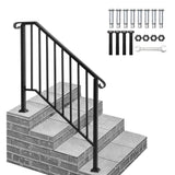 Karl home Transitional Handrail Stair Railing Fits 3-Step Iron Rail Kit