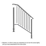 Karl home Transitional Handrail Stair Railing Fits 3-Step Iron Rail Kit