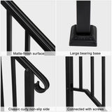 Karl home Transitional Handrail Stair Railing Fits 3-Step Iron Rail Kit
