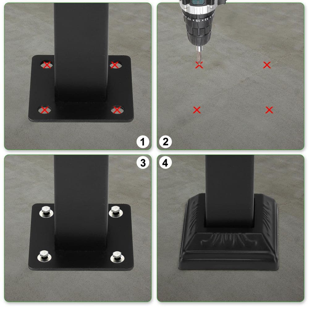 Karl home Transitional Handrail Stair Railing Fits 3-Step Iron Rail Kit