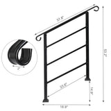 Karl home 38.3 in. H x 37.8 in. W Black Iron Stair Railing Kit