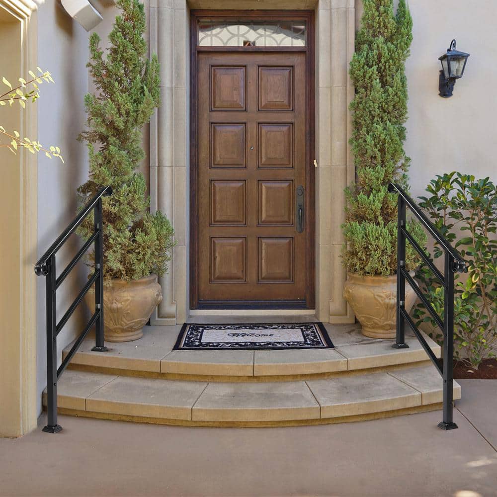 Karl home 38.3 in. H x 37.8 in. W Black Iron Stair Railing Kit