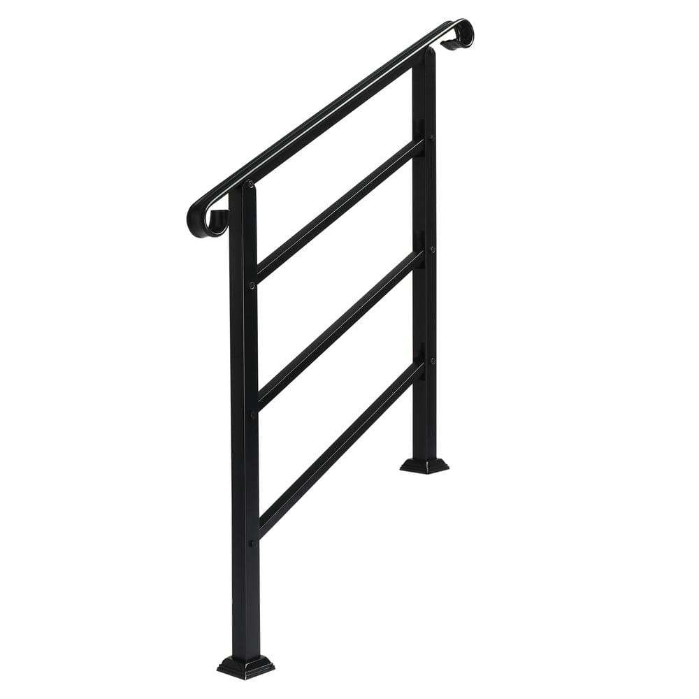 Karl home 38.3 in. H x 37.8 in. W Black Iron Stair Railing Kit