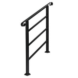 Karl home 38.3 in. H x 37.8 in. W Black Iron Stair Railing Kit