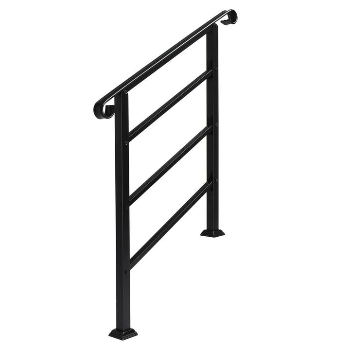 Karl home 38.3 in. H x 37.8 in. W Black Iron Stair Railing Kit