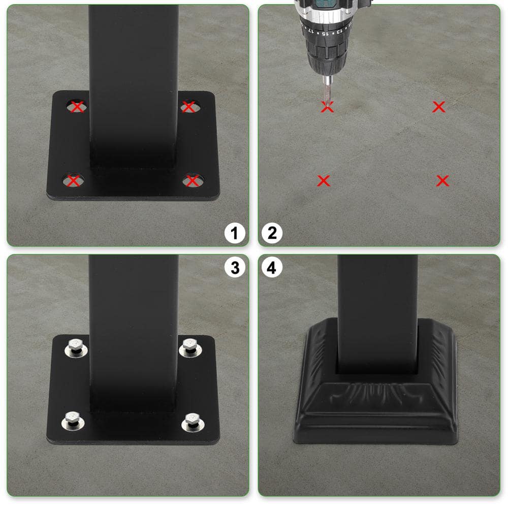 Karl home 38.3 in. H x 37.8 in. W Black Iron Stair Railing Kit