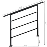 Karl home 38 in. H x 49 in. W Black Iron Stair Railing Kit
