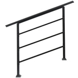 Karl home 38 in. H x 49 in. W Black Iron Stair Railing Kit