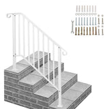Karl home 38.96 in. x 38.77 in. Iron White Outdoor Handrail Railing