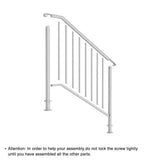Karl home 38.96 in. x 38.77 in. Iron White Outdoor Handrail Railing