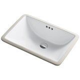 KRAUS Elavo Small Rectangular Ceramic Undermount Bathroom Sink in White with Overflow