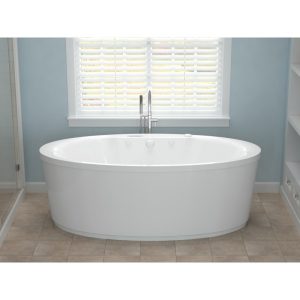 Universal Tubs Sunstone 5.7 ft. Whirlpool Tub in White, 67 x 34 in. Oval Freestanding