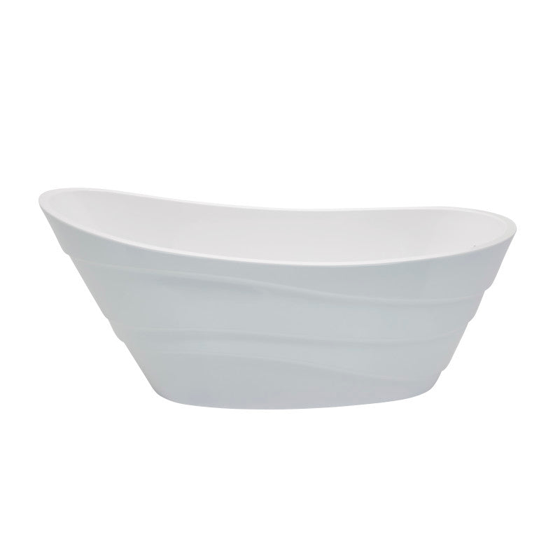 ANZZI Stratus 5.6 ft. Acrylic Freestanding Bathtub, Reversible Drain, Glossy White (67 x 29.5 x 29 in)