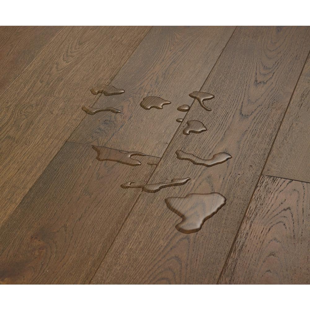 Sure+ Khaki Brown Oak White Oak 1/4 in. T x 6.5 in. W Click Lock Wire Brushed Engineered Hardwood Flooring (21.7 sq.ft./case)