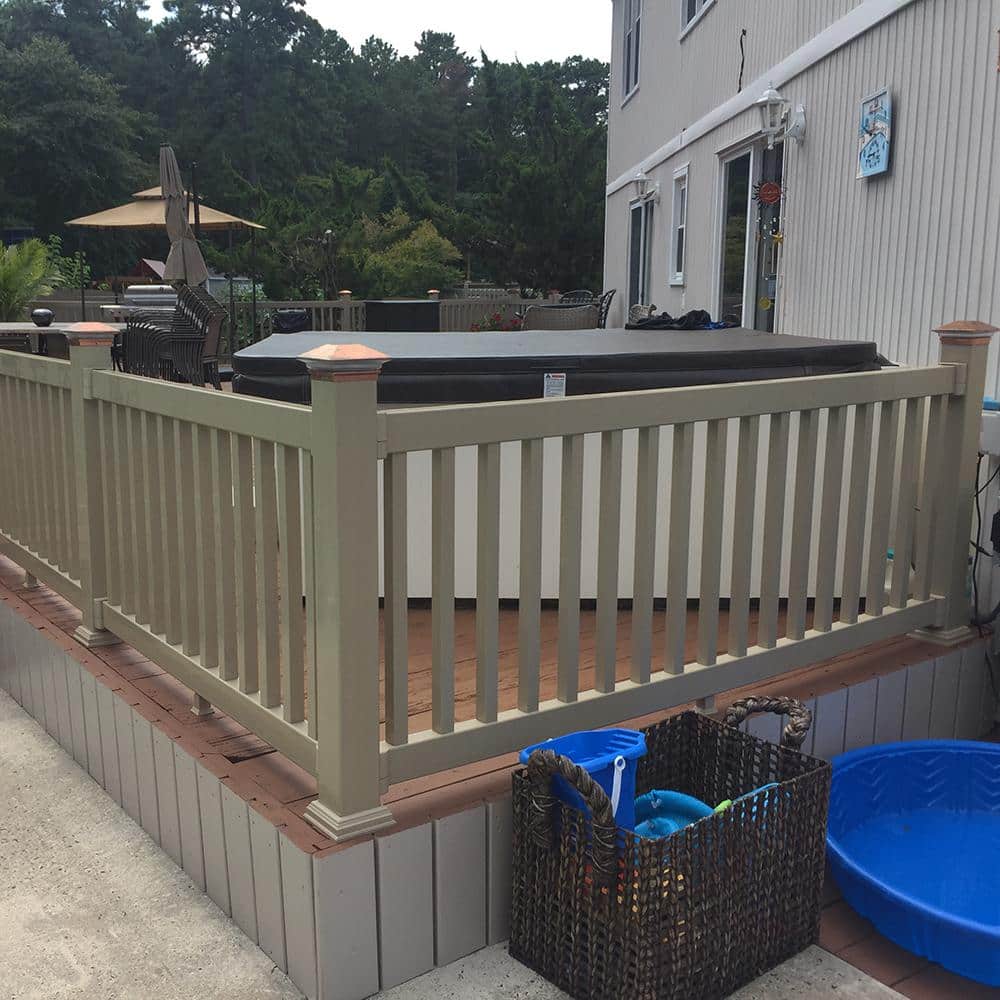 Weatherables Walton 3 ft. H x 6 ft. W Khaki Vinyl Railing Kit