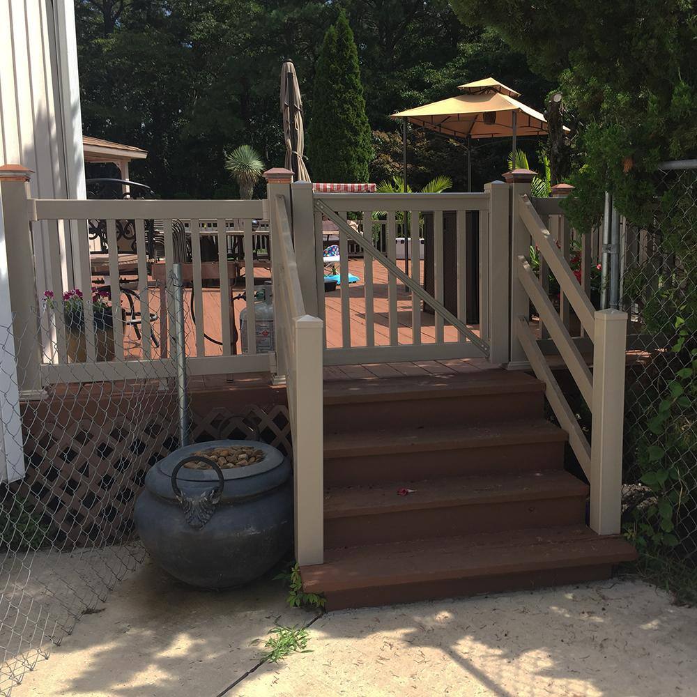 Weatherables Walton 3 ft. H x 6 ft. W Khaki Vinyl Railing Kit