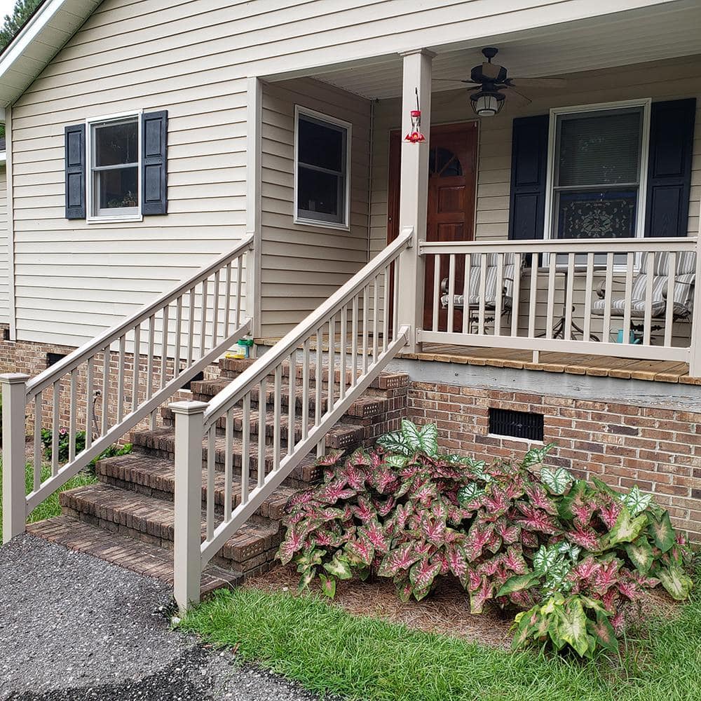 Weatherables Riviera 3 ft. H x 8 ft. W Khaki Vinyl Stair Railing Kit