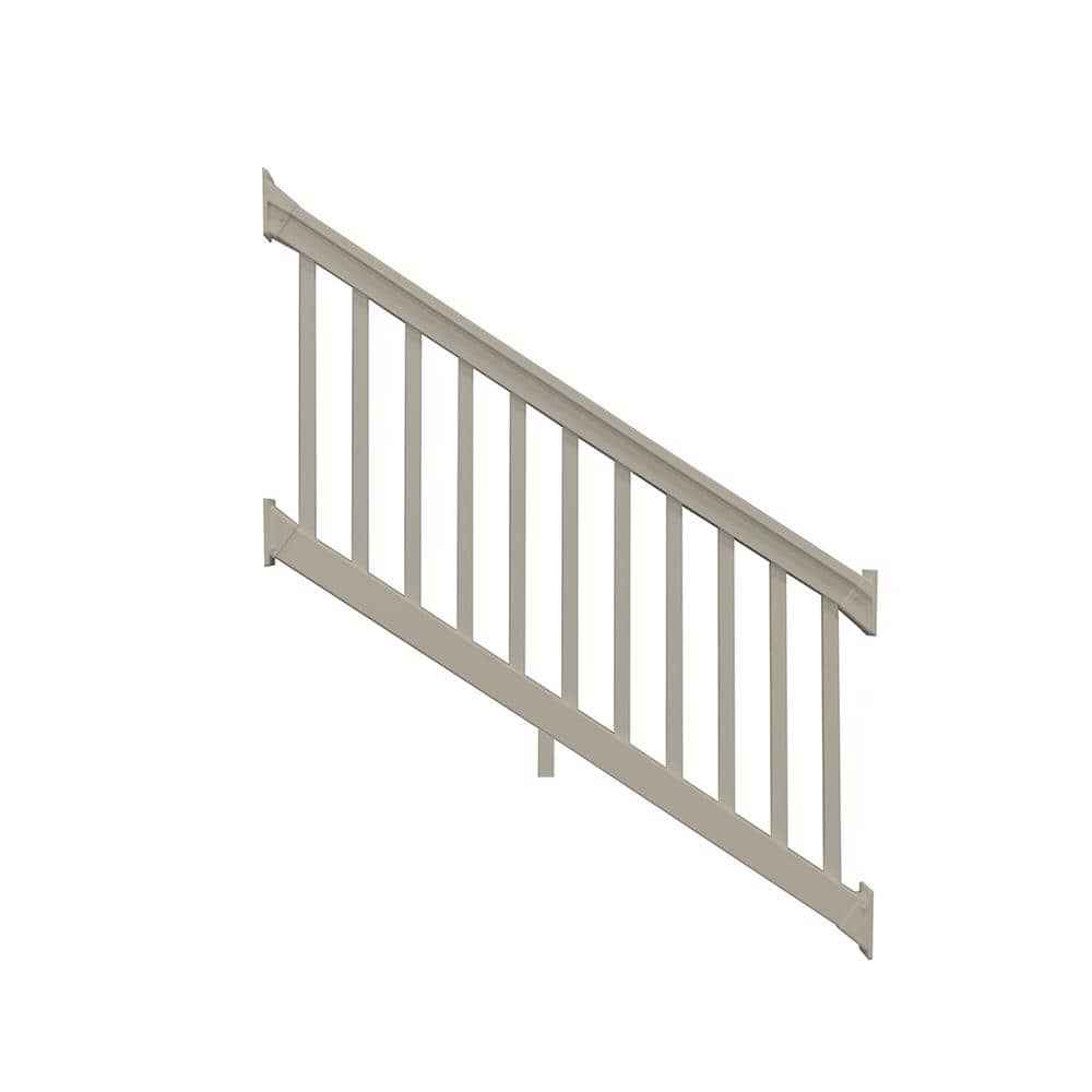 Weatherables Riviera 3 ft. H x 8 ft. W Khaki Vinyl Stair Railing Kit