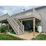 Weatherables Vanderbilt 3.5 ft. H x 8 ft. W Khaki Vinyl Stair Railing Kit