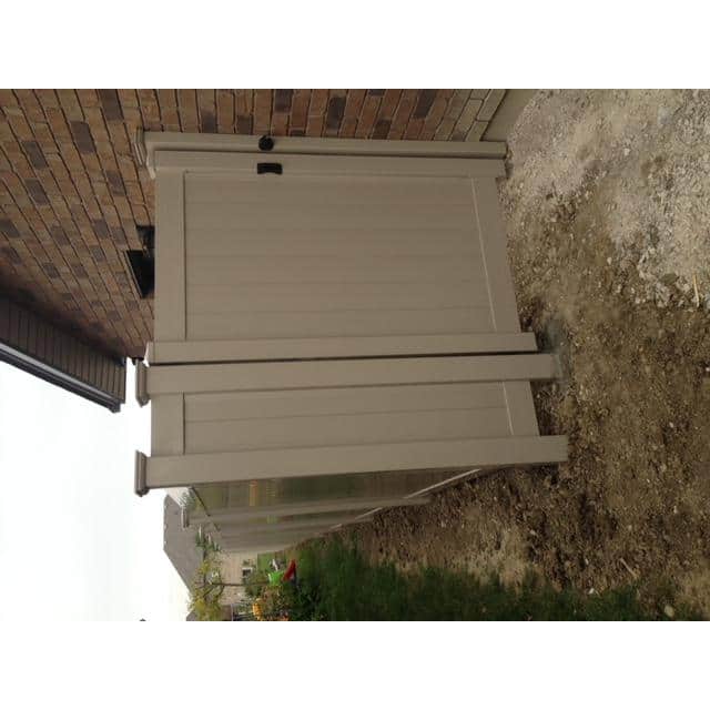Weatherables Savannah 3.7 ft. W x 6 ft. H Khaki Vinyl Privacy Fence Gate Kit